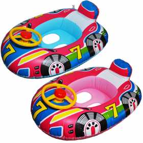 Barcuta gonflabila cu volan pentru copii, multicolor