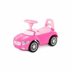 Masinuta roz cu spatar si fara pedale pentru copii 66x28.5x30 cm, Polesie