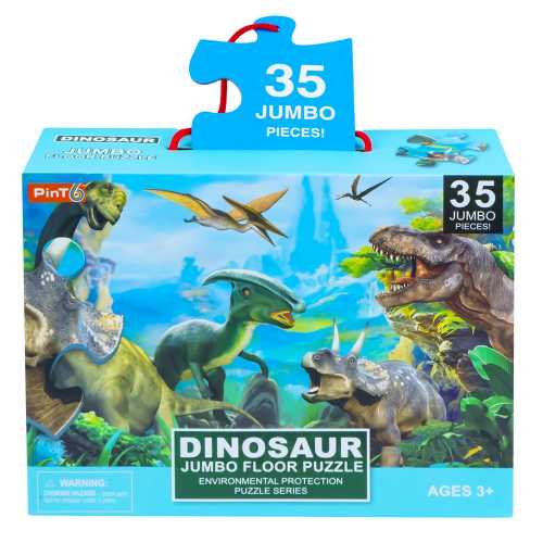 Puzzle carton, 35 piese jumbo, dinozauri