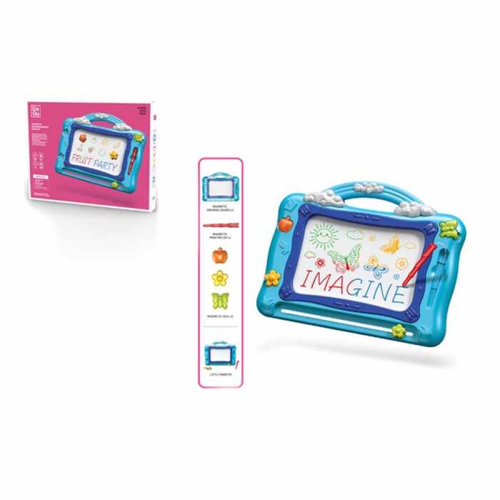 Tablita magica pentru scris si desenat, trei stampile incluse, albastru, 41 x 32 x 3 cm Tablita magica pentru scris si desenat, trei stampile incluse, albastru, 41 x 32 x 3 cm