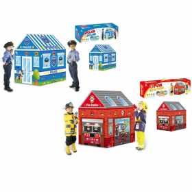 Cort de joaca cu model pompieri/politie, pentru copii, 93 x 69 x 103 cm
