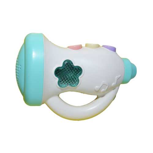Trompeta cu baterii pentru bebelusi, cu sunete si lumini, 15 cm
