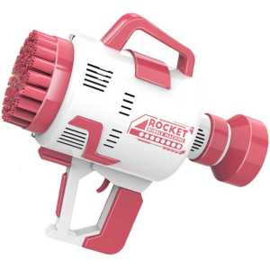 Pistol pentru baloane din sapun, Bubble Maker, maner ergonomic, incarcare prin USB, Roz