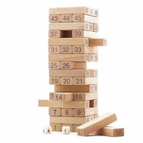 Joc din lemn natur, 54 piese, Turnul cazator Joc din lemn natur, 54 piese, Turnul cazator